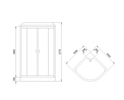 Душевая кабина Royal Bath RB 100HK7-WT-CH 100х100 см, с прозрачными стеклами