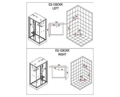 Душевая кабина Esbano ES-129CКR