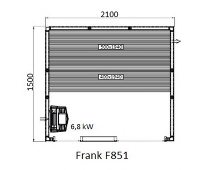 Финская сауна Frank F851 210х150 см