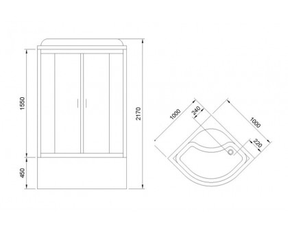 Душевая кабина Royal Bath RB 100NRW-C-CH 100х100 см, с матовыми стеклами