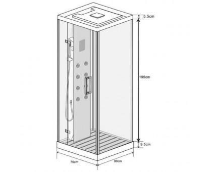 Душевая кабина Wasserfalle W-9902 90х70