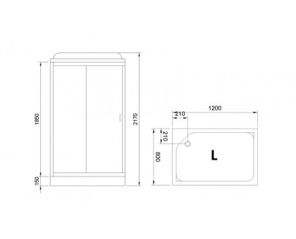 Душевая кабина Royal Bath RB 8120HP4-MM 120х80 см, с матовыми стеклами, левосторонняя