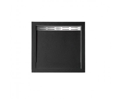 Душевой поддон WeltWasser WW TRS 100 STONE-BL 100х100 см черный с сифоном