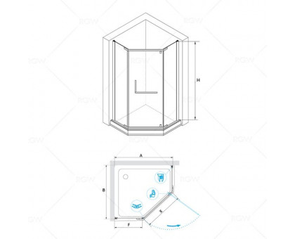 Душевой уголок RGW PA-81 80x80, прозрачное стекло