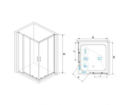 Душевой уголок RGW HO-42 (HO-31 + Z-41) 90x120, прозрачное стекло