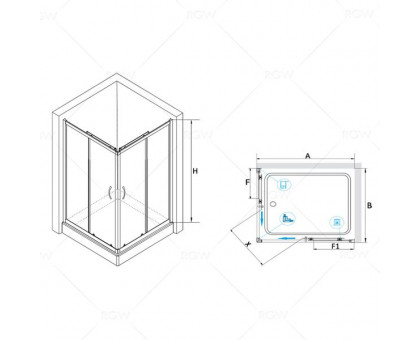 Душевой уголок RGW PA-146 80x100, прозрачное стекло