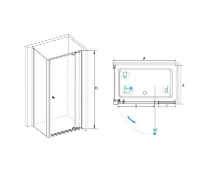 Душевой уголок RGW PA-44 (PA-02 + Z-050-1) 90x80, прозрачное стекло