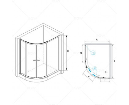 Душевой уголок RGW CL-61 90x120, стекло шиншилла