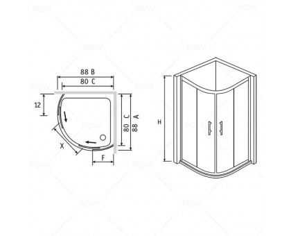 Душевой уголок RGW PA-55 80x80, прозрачное стекло