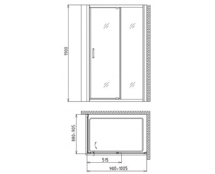 Душевой уголок Gemy Sunny Bay S28191AM-A90M 100х90 см