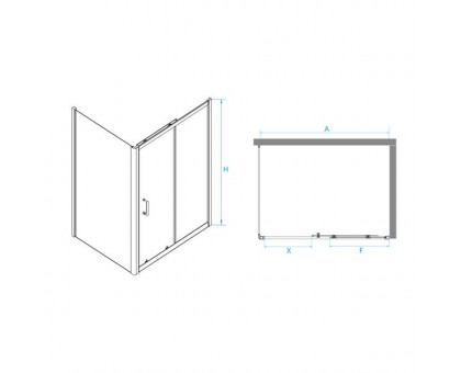 Душевой уголок RGW PA-74B (PA-14B + Z-050-2B) 180x90, прозрачное стекло
