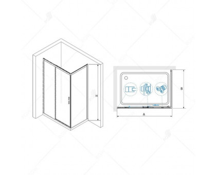 Душевой уголок RGW LE-41 (LE-12 + Z-22) 160x90, прозрачное стекло
