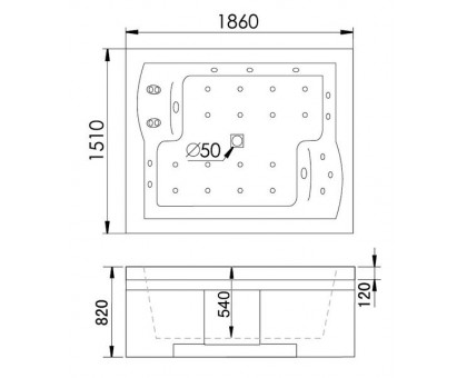 Акриловая ванна Gemy G9052 II O L